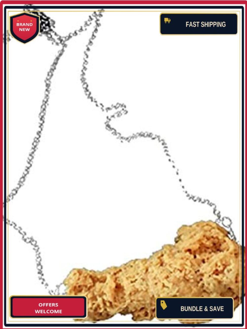 Fried Chicken Pendant Necklace Funny PVC Food Jewelry Keychain